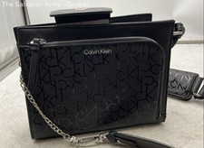 Bolsa tiracolo Calvin Klein feminina preta monograma couro alça destacável comprar usado  Enviando para Brazil