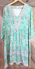 Vestido para mujer Jill talla L verde rosa floral cachemira manga 3/4 cabaña campesina segunda mano  Embacar hacia Mexico