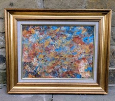 PINTURA ABSTRATA ARTE MODERNA EMOLDURADA VINTAGE MEADOS DO SÉCULO ANOS 60 ANOS 70 RETRÔ SCANDI 3 comprar usado  Enviando para Brazil