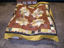 COLCHA CASEIRA 84" X 88" HAMDNADE MARROM VERDE AMARELO comprar usado  Enviando para Brazil