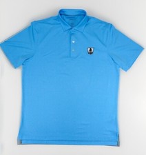 Usado, Camisa polo Johnnie-O desempenho azul stretch masculina grande logotipo golfe UPF 50 comprar usado  Enviando para Brazil