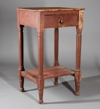 Ótimo! Mesa de trabalho C.1830 Country primitiva rosa vermelha pintada uma gaveta, usado comprar usado  Enviando para Brazil