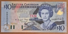 Estados del Caribe Oriental, Dominica. 10 dólares ND (2000). P-38d. Velero. UNC segunda mano  Embacar hacia Mexico