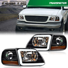 Compatível com 97-04 F150 Expedition faróis tubulares de LED preto e luzes de estacionamento de canto comprar usado  Enviando para Brazil