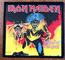 IRON MAIDEN, O NÚMERO DA BESTA COSTURAR NA BORDA PRETA PATCH TECIDO comprar usado  Enviando para Brazil