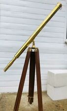 Large brasstelescope wooden for sale  FELTHAM