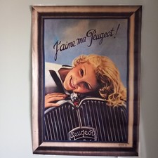 Affiche publicitaire peugeot d'occasion  Le Poinçonnet