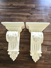 Conjunto de 2 suportes de parede cor creme vintage coluna romana corbel cortina vara swag comprar usado  Enviando para Brazil