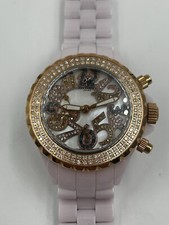 Relógio Techno JPM rosa cerâmica e aço inoxidável strass 35mm comprar usado  Enviando para Brazil