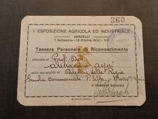 Tessera fascista esposizione usato  Zelo Buon Persico