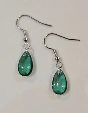 Green waterdrop earrings for sale  UXBRIDGE