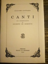 Leopardi giacomo canti usato  Roma