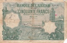 Algeria francs 1928 d'occasion  Mussy-sur-Seine