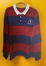 CAMISA DE RUGBY MASCULINA DE ALGODÃO LISTRADA BORDÔ E AZUL BLAZERS REMO TAMANHO XXL comprar usado  Enviando para Brazil
