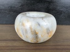 Castiçais de pedra de mármore branco polido luz de chá veia redonda 726g 2x3 polegadas comprar usado  Enviando para Brazil