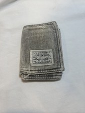 Carteira de Couro Levis Strauss Tri Fold Denim Azul Escuro Feita Nos EUA Vintage comprar usado  Enviando para Brazil