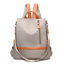 Mochila escolar feminina de náilon com zíper vários bolsos grande capacidade (cinza) comprar usado  Enviando para Brazil