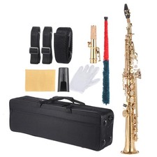 Saxofone soprano reto bronze BB B sax plano natural shell chave escultura padrão comprar usado  Enviando para Brazil