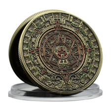 Moeda comemorativa de bronze calendário asteca maia mexicano arte profecia cultura presentes, usado comprar usado  Enviando para Brazil