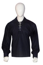 Usado, Camisa masculina escocesa jacobita Ghillie Kilt Highland manga longa com cadarço medieval comprar usado  Enviando para Brazil