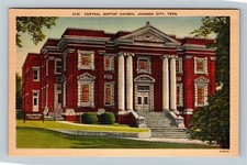 Cartão postal vintage Johnson City TN-Tennessee igreja batista central vitral, usado comprar usado  Enviando para Brazil