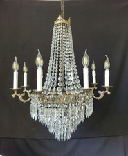 Candelabro antigo Ventage grande Império Francês latão e cristal luminária de teto  comprar usado Candelabro antigo Ventage grande Império Francês latão e cristal luminária de teto  comprar usado  Enviando para Brazil