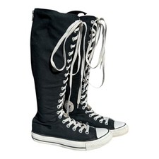Botas Converse All Star Chuck Taylor altura do joelho pretas altas 1V708 tamanho W8/M6 com cadarço comprar usado  Enviando para Brazil