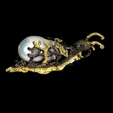 Broche De Plata 925 Con Perla Barroca Y Joyas De Caracol 22x13mm comprar usado  Enviando para Brazil