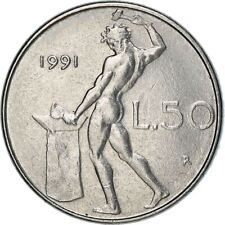 Moeda Itália 50 liras | Libertine | God Vulcan | Ferro | Bigorna | 1990 - 1995 comprar usado  Enviando para Brazil