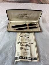 Conjunto de caneta e lápis vintage Sheaffer snorkel com caixa e instruções ouro preto, usado comprar usado  Enviando para Brazil