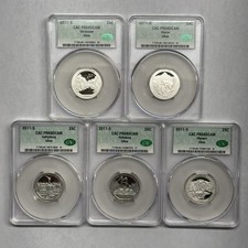 Usado, Conjunto de 5 moedas de 25 centavos 2011 S National Parks CAC PR68DCAM comprar usado  Enviando para Brazil