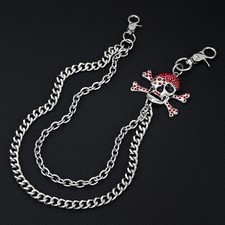 Carteira pirata caveira punk masculina corrente elos chaveiro gótico calça jeans corrente motociclista comprar usado  Enviando para Brazil