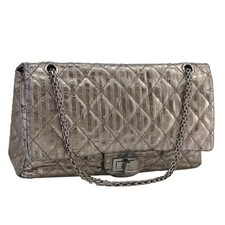 Bolsa de ombro Chanel couro prata 2,55 autêntica comprar usado  Enviando para Brazil