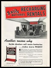 1939 Exide Baterias Recarregando Aluguel Foto Estação de Serviço Bombas de Gás Impressão Anúncio comprar usado  Enviando para Brazil