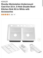 Usado, Kit de pia de cozinha de ferro fundido KOHLER Riverby Workstation Undermount - LEIA O ANÚNCIO comprar usado  Enviando para Brazil
