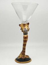 Usado, Blue Sky Kitty Cat Martini Glass Bar Heather Goldminc Ceramic Cat Lovers! 9.25”T comprar usado  Enviando para Brazil