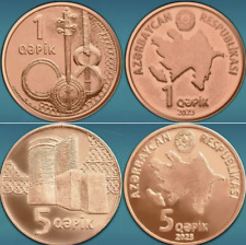 Azerbejdżan 2023 * ZESTAW 2 MONET * 1 + 5 qapików * NOWY * MINT SHINE * UNC na sprzedaż  Wysyłka do Poland