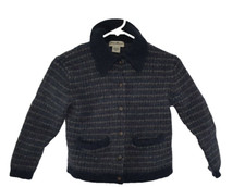 Jaqueta infantil Eddie Bauer 100% lã botão médio frontal manga longa azul cinza comprar usado  Enviando para Brazil