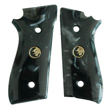 NOVAS ALÇAS DE PÉROLA PRETA PARA TAURUS PT 92, 99, 100 DECOCKER CABEÇA DE TOURO # OURO ALEATÓRIO comprar usado  Enviando para Brazil