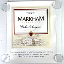 Pôster Markham Vineyards 1985 estampa Cabernet Sauvignon vinícola Napa Valley comprar usado  Enviando para Brazil