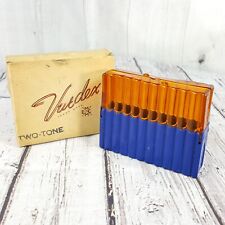 Porta-cigarro vintage Vuedex plástico articulado tamanho King dois tons azul âmbar caixa, usado comprar usado  Enviando para Brazil
