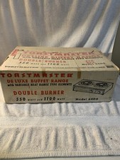 ANTIGO TOASTMASTER MODELO 6400 LUXO DUPLO QUEIMADOR BUFFET GAMA COM CAIXA ORIGINAL comprar usado  Enviando para Brazil