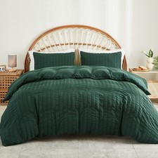 Conjunto de Capa de Edredom Seersucker Verde Escuro AveLom Tamanho Queen (90 X 90 Polegadas) comprar usado  Enviando para Brazil