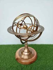 Antiga esfera armilar zodíaco em base de madeira decoração de mesa náutica colecionável comprar usado  Enviando para Brazil