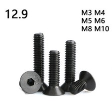 M3 M4 M5 M6 M8 M10 Noir 12,9 Vis À Tête Plate À Tête Fraisée En Acier comprar usado  Enviando para Brazil