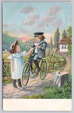 Usado, c1905 Crianças com Velocípede de Bicicleta Antiga, Cartão Postal Holandês, Makkum PMK comprar usado  Enviando para Brazil