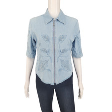 Lafei Nier Denim Haftowany Modny Nowoczesny Top Duży rozmiar Niebieska Koszula codzienna na sprzedaż  Wysyłka do Poland