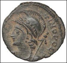 Costantino grande follis usato  Due Carrare
