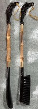 Juego de cepillo y cuerno de zapato vintage cabeza de caballo bambú zapato cuerno bota cuidado kit segunda mano  Embacar hacia Mexico