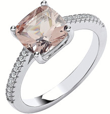Silver morganite ring for sale  UK